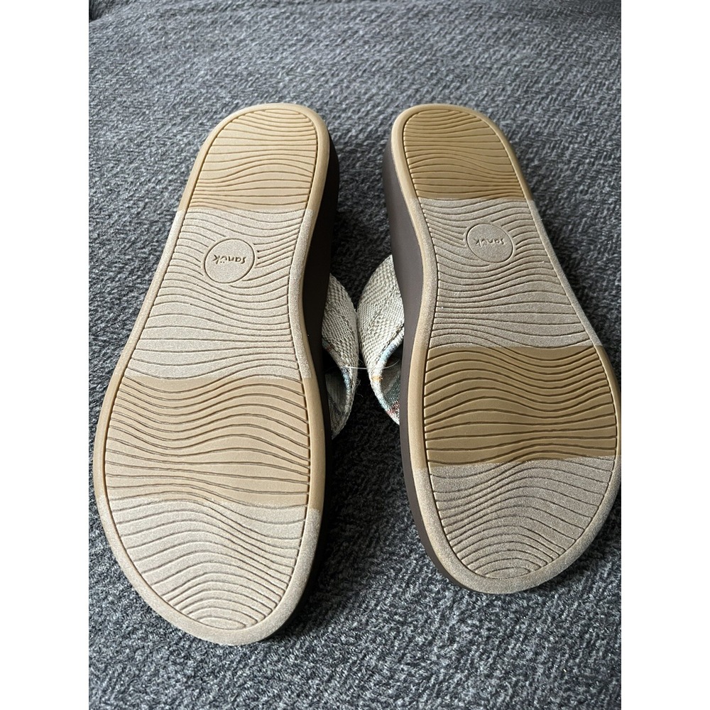 Sanuk Mens 8 Flip Flop Cosmic Yoga Mat Hemp Natural Brown Sandals 1139392 NWT - Picture 5 of 6